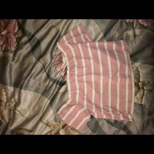 Pink striped crop top